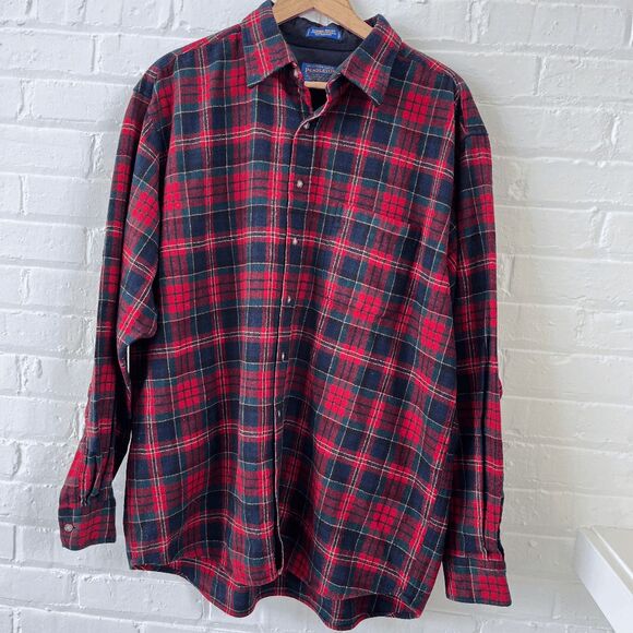 VTG 80s/90s Pendleton 100% Virgin Wool Plaid Shirt XL – Made in USA - Picture 1 of 9